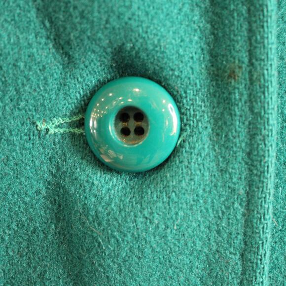 VTG Mackintosh Pea Coat Style Single Breasted Pure Wool Womens Size M teal(READ) - Picture 5 of 7